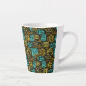 Tasse Latte Neon Éffrayant Halloween Ghost Bats Motif Citrouil (Droite)