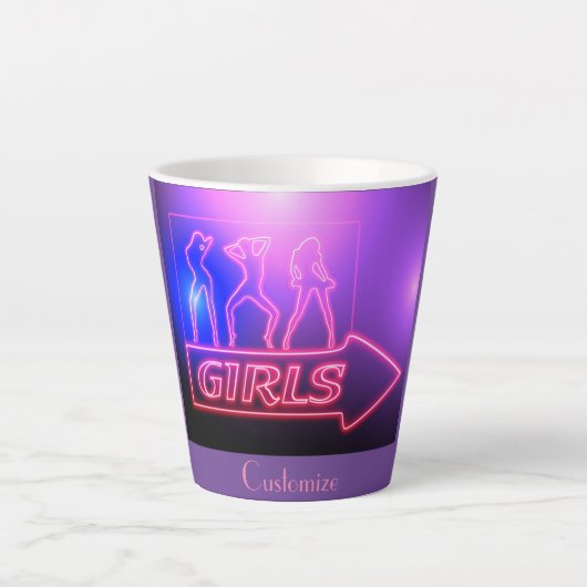 Tasse Latte Neon Pink Girls Sign Thunder_cove (Devant)