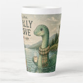 Tasse Latte Nessie Cryptide Confortable Élusive Socialement Lo (Devant)