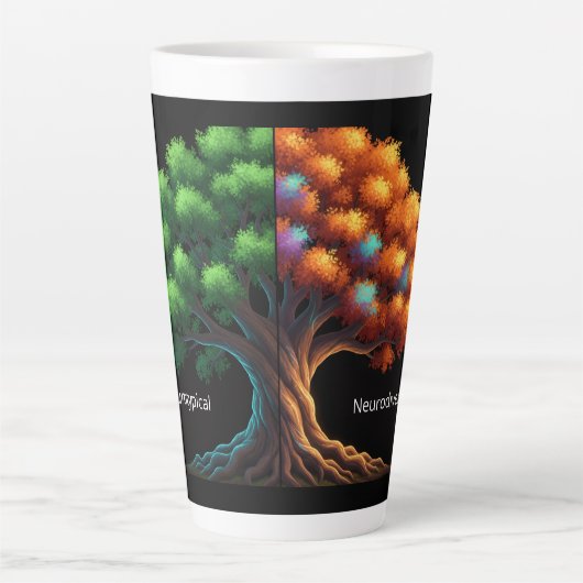 Tasse Latte Neurotypique vs. Neurodiverse (Devant)