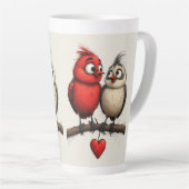 Tasse Latte New Year, Love, Birds (Angle droit)