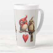 Tasse Latte New Year, Love, Birds (Angle droit)