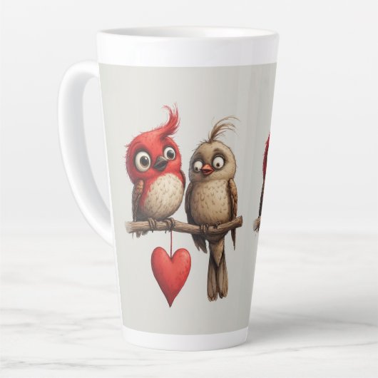 Tasse Latte New Year, Love, Birds (Angle gauche)