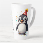 Tasse Latte New year, love, birds, penguins (Angle droit)