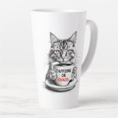 Tasse Latte No Caffeine No Mercy Cat Coffee Lover (Angle droit)