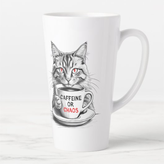Tasse Latte No Caffeine No Mercy Cat Coffee Lover (Droite)