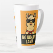 Tasse Latte No Drama Lama - Vibes de refroidissement seulement (Angle droit)