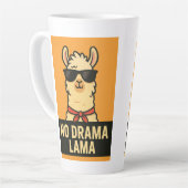 Tasse Latte No Drama Lama - Vibes de refroidissement seulement (Angle gauche)
