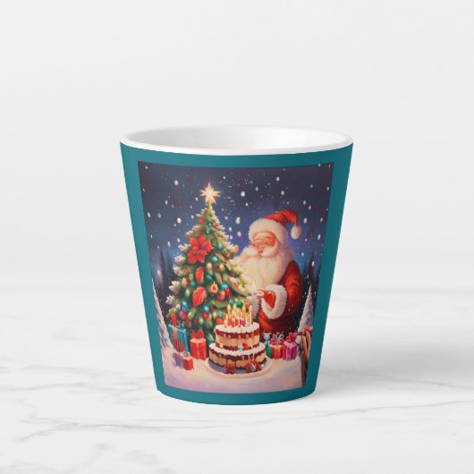 Tasse Latte Noël Anniversaire 10 (Devant)