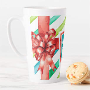Tasse Latte Noël aquarelle
