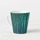 Tasse Latte Noël au feuillage de pin sarcelle vert (Angle gauche)