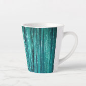 Tasse Latte Noël au feuillage de pin sarcelle vert (Droite)