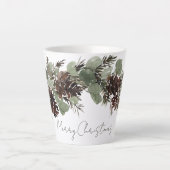 Tasse Latte Noël Boughs Pine Cones (Devant)