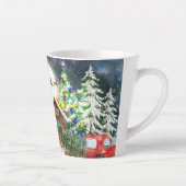 Tasse Latte Noël Camion Rouge Père Noël Rustique Vacances d'hi (Droite)