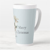 Tasse Latte Noël Cerf Vert Bleu (Angle droit)