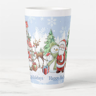 Tasse Latte Noël de père Noël Snowman Reindeer