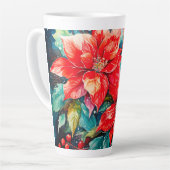 Tasse Latte Noël de Poinsettias (Angle gauche)