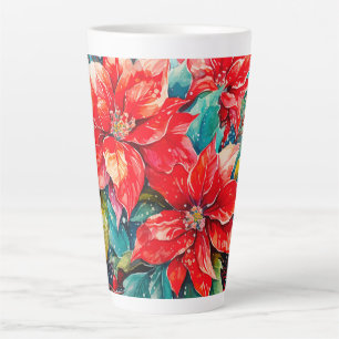 Tasse Latte Noël de Poinsettias