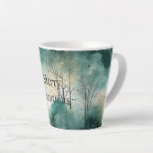 Tasse Latte Noël des arbres verts (Angle droit)