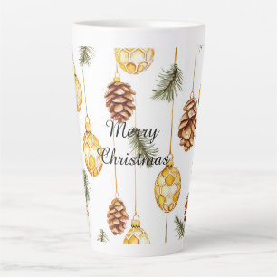 Tasse Latte Noël des cônes de pin de miel