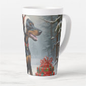 Tasse Latte Noël Doberman (Angle droit)