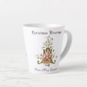 Tasse Latte Noël du bébé catholique (Angle droit)