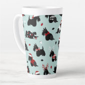 Tasse Latte Noël écossais Terrier bleu (Angle gauche)