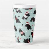 Tasse Latte Noël écossais Terrier bleu (Devant)