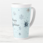 Tasse Latte Noël Flocons Bleus (Angle droit)