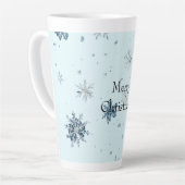 Tasse Latte Noël Flocons Bleus (Angle gauche)