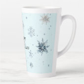 Tasse Latte Noël Flocons Bleus (Droite)