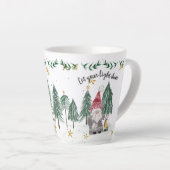 Tasse Latte Noël Gnome Aquarelle Lumière Étoiles arbres (Angle droit)
