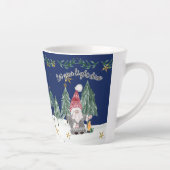 Tasse Latte Noël Gnome Marine Bleu Lumière Étoiles (Droite)