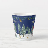 Tasse Latte Noël Gnome Marine Bleu Lumière Étoiles (Devant)