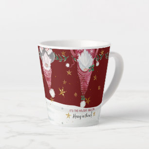 Tasse Latte Noël Gnome Star Neige pendre dans Là Typographie