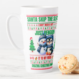 Tasse Latte Noël Joyeux Noël Pour Cadeau Penguin Snowman