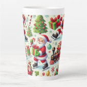 Tasse Latte Noël le plus heureux père Noël (Devant)
