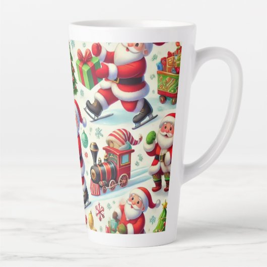 Tasse Latte Noël le plus heureux père Noël (Droite)