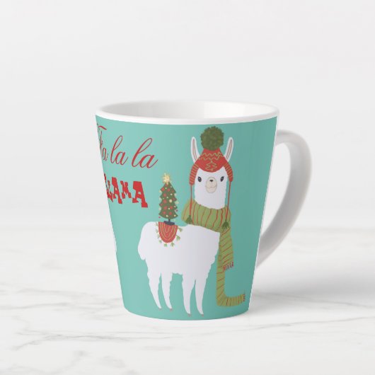 Tasse Latte Noël Llama Fa la (Angle droit)