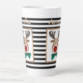 Tasse Latte Noël, nouvel an, cerf (Devant)