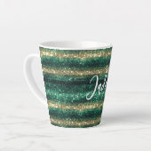 Tasse Latte Noël Pailleté Vert Or (Angle gauche)