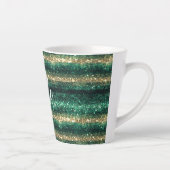 Tasse Latte Noël Pailleté Vert Or (Droite)