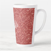 Tasse Latte Noël Paillettes Étincelles Rouges (Droite)