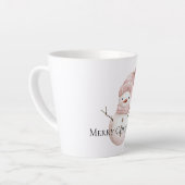 Tasse Latte Noël rose blanc neige (Angle gauche)