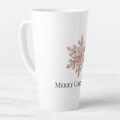 Tasse Latte Noël rose Gold Snowflake (Angle gauche)