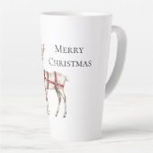 Tasse Latte Noel rouge menthe blanche cerf blanc (Angle droit)