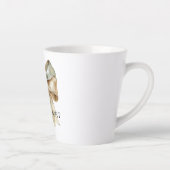 Tasse Latte Noel Rustique Blanc Vert Or Bow Personnalisé (Droite)