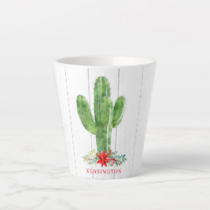 Tasse Latte Noël rustique Cactus Vacances Succulentes