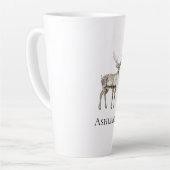 Tasse Latte Noël Rustique Nom du cerf (Angle gauche)
