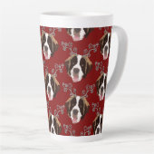 Tasse Latte Noël Saint Bernard Reindeer (Angle droit)